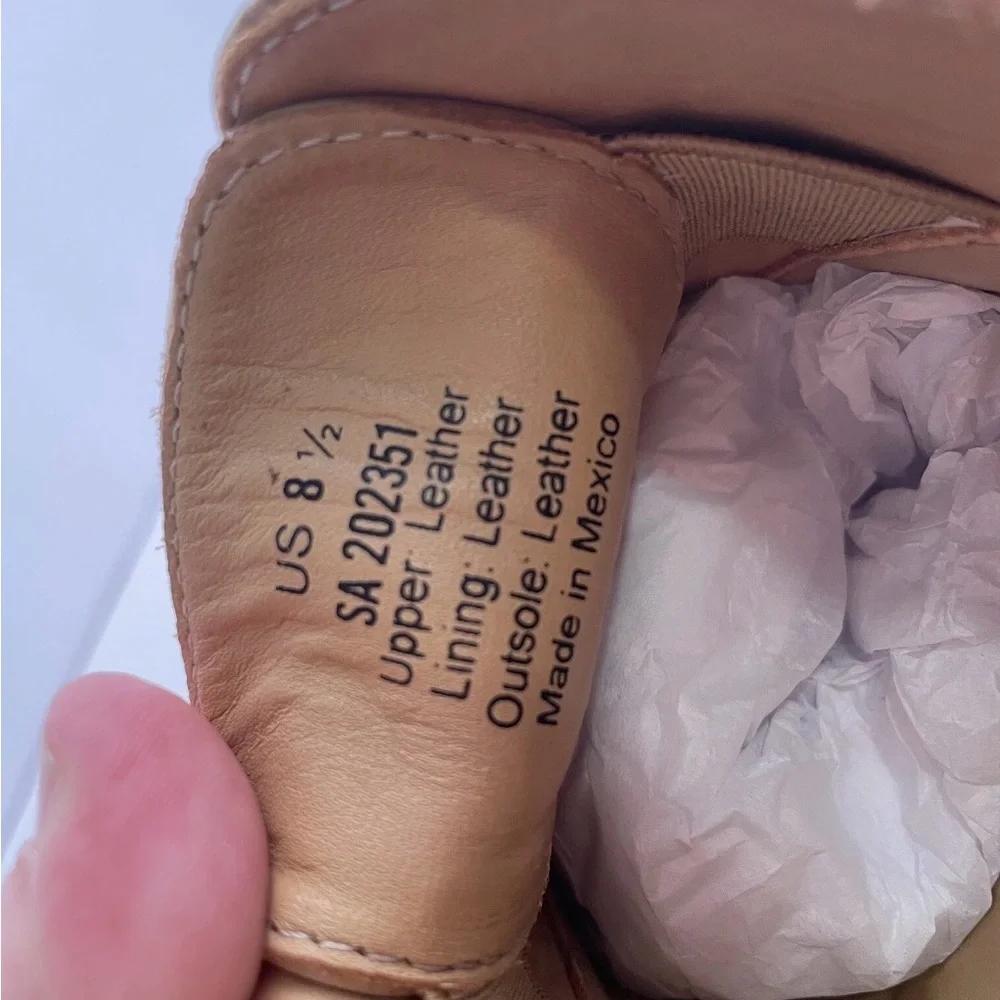 Nisolo Emma d'Orsay Oxford Flats Almond Leather Women’s Size 8.5‎
